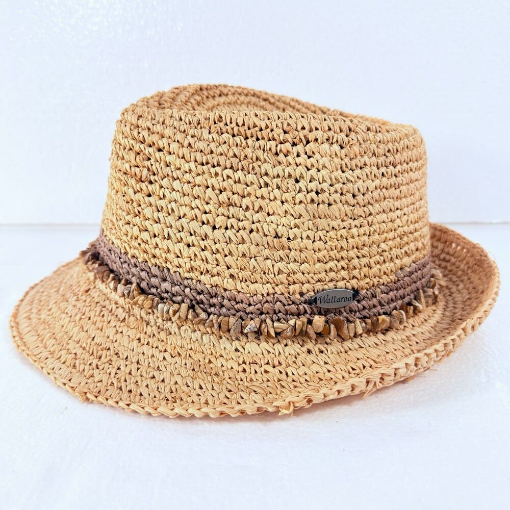 Wallaroo Hat Company Tahiti Hat Straw Unisex Panama Summer Fedora 100% Raffia